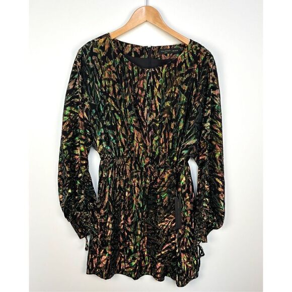 NWT House of Harlow 1960 x REVOLVE Clark Dress Metallic Black Mini size L - Picture 3 of 14